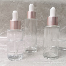 Vanjoin Eco friendly cosmetic skincare packaging container round clear glass dropper bottle for essential oils